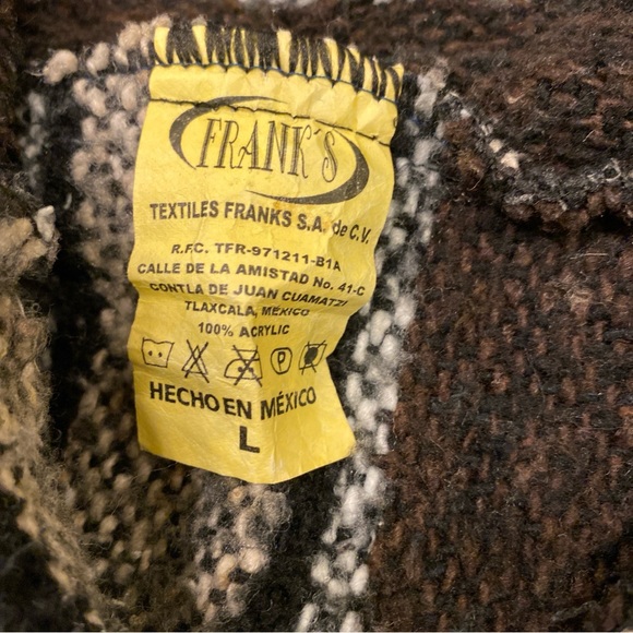 Y2K VTG Frank’s Knit Hoodie L Measurement Good Condition Brn - Picture 7 of 8